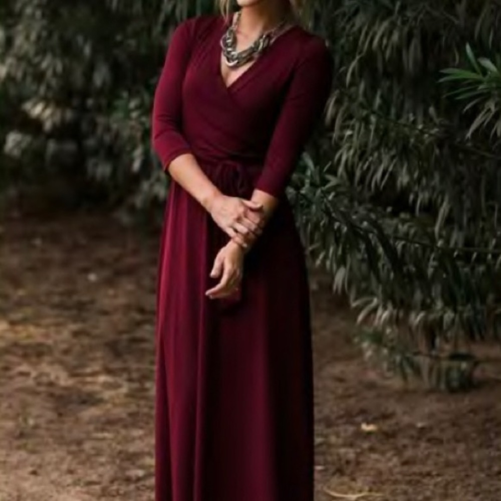 Burgundy Wrap Dress